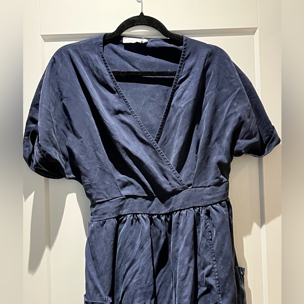 SOLD Celtic & Co. Navy Sustainable Lyocell Midi Dress - Picture 5 of 13